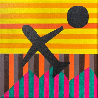 Painting titled "HAVE A GOOD TRIP" by Astrid Berger, Original Artwork, Acrylic Mounted on Wood Panel