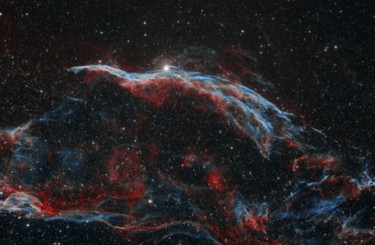 Fotografia zatytułowany „Western Veil Nebula” autorstwa David James, Oryginalna praca, Fotografia cyfrowa