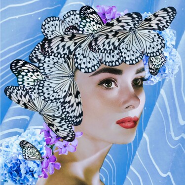 Arte digitale intitolato ""BUTTERFLAY GIRL"" da Magnum Ferra, Opera d'arte originale, Fotomontaggio