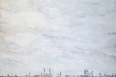 「Island oil abstract…」というタイトルの絵画 Asia Bagaevaによって, オリジナルのアートワーク, オイル