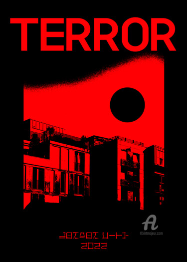 Arte digitale intitolato "Terror" da Atanas Popovski, Opera d'arte originale, Lavoro digitale 2D