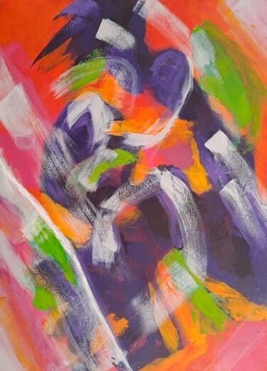Pittura intitolato "Abstraction gestuel…" da Atelier Linea, Opera d'arte originale, Acrilico