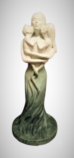 Скульптура под названием "La maternité - Terr…" - Atelier Mélyne Sculpture, Подлинное произведение искусства, Глина