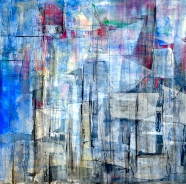 Картина под названием "Zweedse huisjes" - Atelier P, Подлинное произведение искусства, Акрил Установлен на Деревянная рама д…
