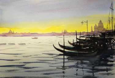 Painting titled "Venise 1231" by Patrick Hanin, Original Artwork, Watercolor