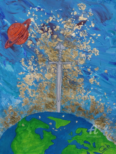 Malerei mit dem Titel "Energies planétaire…" von Corinne Brossier (Atelier de l'imaginaire), Original-Kunstwerk, Acryl