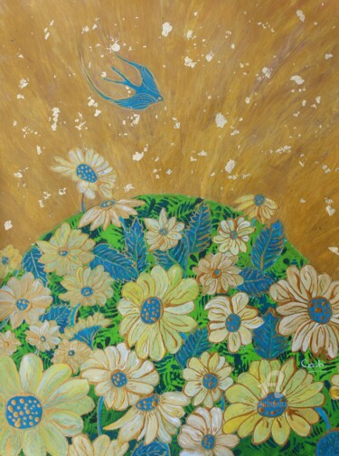 Peinture intitulée "Tous des Soleils" par Corinne Brossier (Atelier de l'imaginaire), Œuvre d'art originale, Acrylique