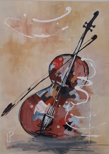 Peinture intitulée "VIOLON" par Lucile Plancke Delassus, Œuvre d'art originale, Acrylique Monté sur Châssis en bois