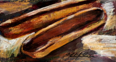 Peinture intitulée "Eclairs au chocolat" par Nathalia Chipilova, Œuvre d'art originale, Acrylique