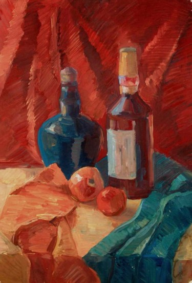 Painting titled "Nature morte à la b…" by Nathalia Chipilova, Original Artwork, Gouache