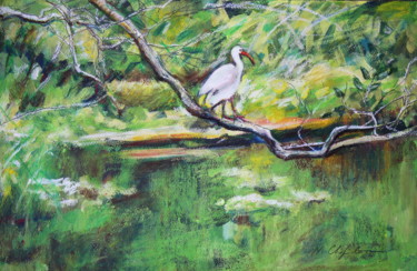 Painting titled "Into the wood. Whit…" by Nathalia Chipilova, Original Artwork, Acrylic