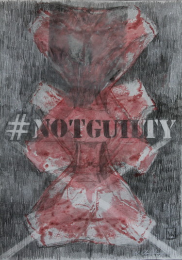 Peinture intitulée "#NotGuilty" par Nathalia Chipilova, Œuvre d'art originale, Crayon