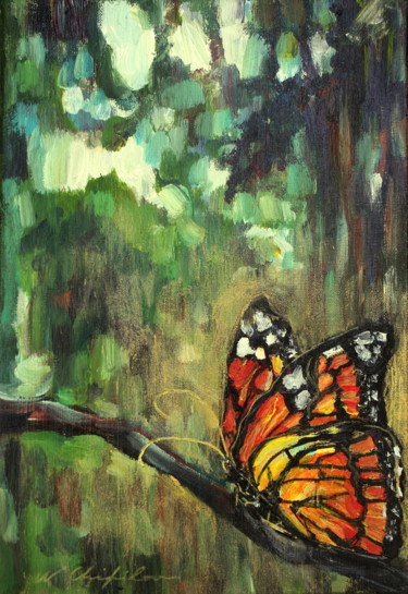 Painting titled "Into the wood, butt…" by Nathalia Chipilova, Original Artwork, Acrylic
