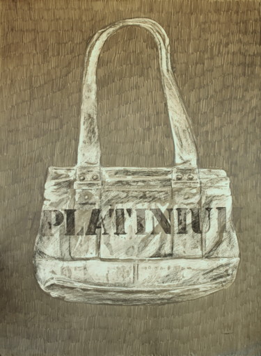 Dessin intitulée "Bag Guess #Platiniu…" par Nathalia Chipilova, Œuvre d'art originale, Graphite