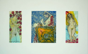Peinture intitulée "Variations sur Klim…" par Nathalia Chipilova, Œuvre d'art originale, Gouache