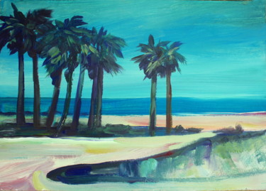 Painting titled "At the beach 1  #ar…" by Nathalia Chipilova, Original Artwork, Acrylic