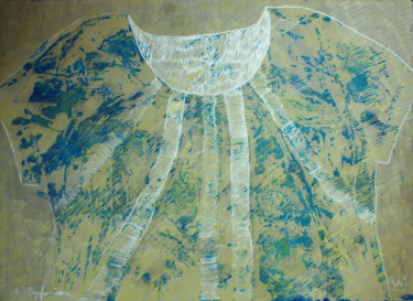 Σχέδιο με τίτλο "Blouse bleue 1" από Nathalia Chipilova, Αυθεντικά έργα τέχνης, Ακρυλικό