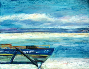 Peinture intitulée "Barque de pêche 2" par Nathalia Chipilova, Œuvre d'art originale, Acrylique