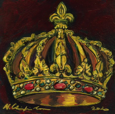 Peinture intitulée "Couronne d'Henri IV" par Nathalia Chipilova, Œuvre d'art originale, Acrylique