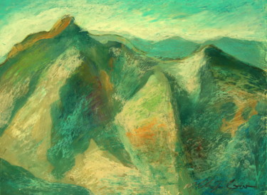 Painting titled "Alpes Peira-Cava 2" by Nathalia Chipilova, Original Artwork, Gouache