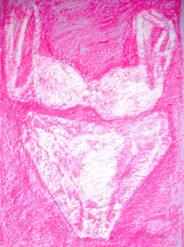 Painting titled "Pink underwear" by Nathalia Chipilova, Original Artwork, Acrylic