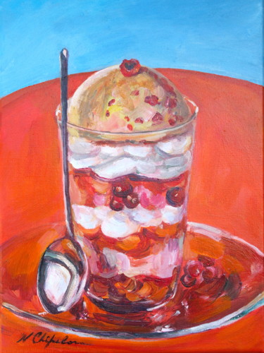 Картина под названием "Dessert aux Fruites…" - Nathalia Chipilova, Подлинное произведение искусства, Акрил Установлен на Дер…