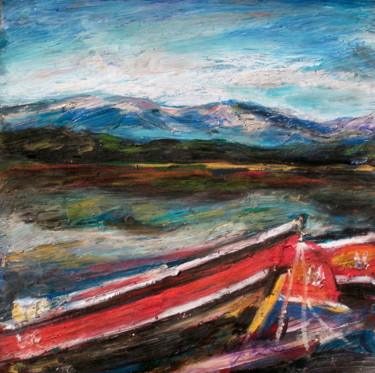 Peinture intitulée "Barque rouges" par Nathalia Chipilova, Œuvre d'art originale, Acrylique