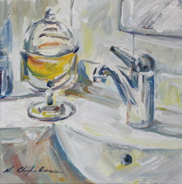 Peinture intitulée "Robinet et Savon Li…" par Nathalia Chipilova, Œuvre d'art originale, Acrylique