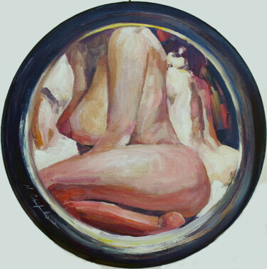 Картина под названием "Round 2, Peephole (…" - Nathalia Chipilova, Подлинное произведение искусства, Акрил