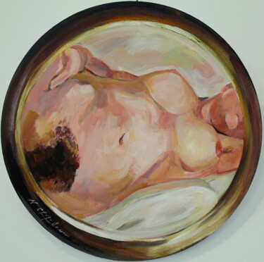 Schilderij getiteld "Round 3, Peephole (…" door Nathalia Chipilova, Origineel Kunstwerk, Acryl