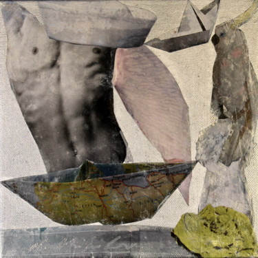 Collages titled "Petit navire" by Nathalia Chipilova, Original Artwork