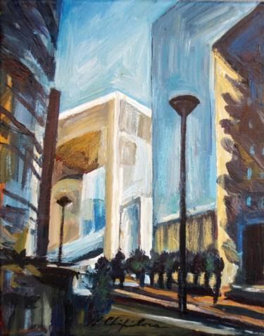 Painting titled "Paris, la Défense" by Nathalia Chipilova, Original Artwork, Acrylic