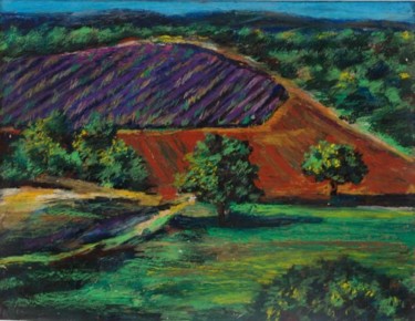 Painting titled "Plateau de Valensol" by Nathalia Chipilova, Original Artwork, Acrylic