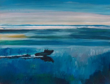 Peinture intitulée "Lac" par Nathalia Chipilova, Œuvre d'art originale, Acrylique