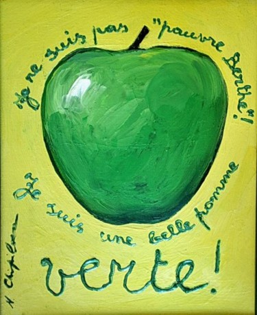 Peinture intitulée "Belle pomme verte" par Nathalia Chipilova, Œuvre d'art originale, Acrylique