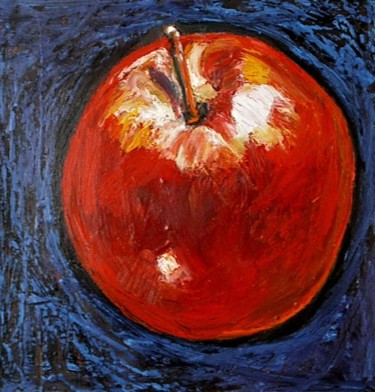 Painting titled "Pomme rouge 1" by Nathalia Chipilova, Original Artwork, Acrylic