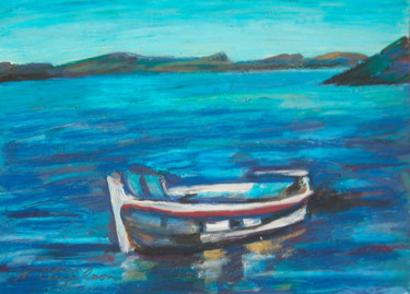 Peinture intitulée "Barque de pêche 1" par Nathalia Chipilova, Œuvre d'art originale, Acrylique