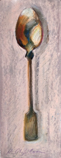 Peinture intitulée "Grande cuillère en…" par Nathalia Chipilova, Œuvre d'art originale, Huile