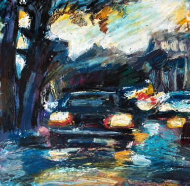 Картина под названием "Champs Elysées" - Nathalia Chipilova, Подлинное произведение искусства, Масло