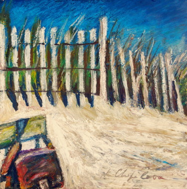 Peinture intitulée "Cartable sur la pla…" par Nathalia Chipilova, Œuvre d'art originale, Acrylique