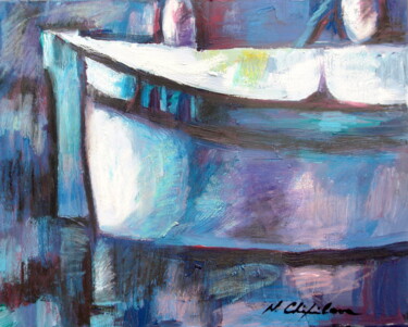 Peinture intitulée "Pointu Bleu Violet 1" par Nathalia Chipilova, Œuvre d'art originale, Acrylique Monté sur Châssis en bois