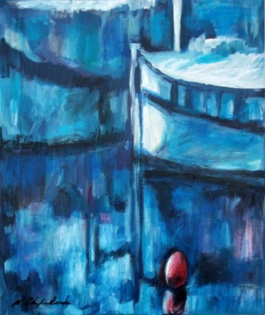 Peinture intitulée "Coque bleue" par Nathalia Chipilova, Œuvre d'art originale, Huile
