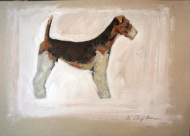 Peinture intitulée "Fox terrier" par Nathalia Chipilova, Œuvre d'art originale, Acrylique