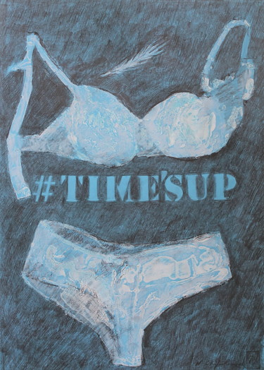 Pintura intitulada "#Time'sUp" por Nathalia Chipilova, Obras de arte originais, Acrílico