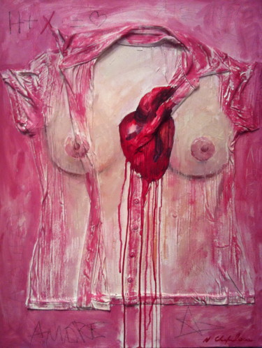 Malerei mit dem Titel "Heart" von Nathalia Chipilova, Original-Kunstwerk, Acryl