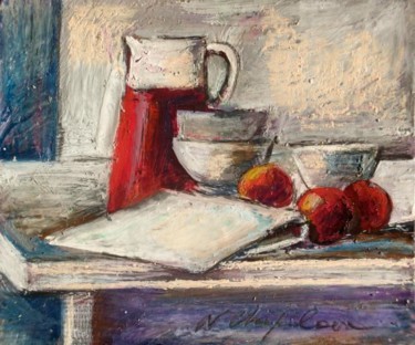 Peinture intitulée "Cruche, pommes et b…" par Nathalia Chipilova, Œuvre d'art originale, Acrylique