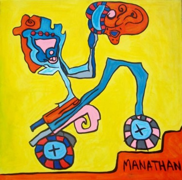 Pittura intitolato "Homme robot" da Nathalia Chipilova, Opera d'arte originale, Olio