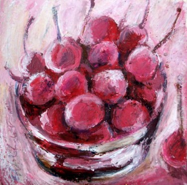 Peinture intitulée "Cerises au sucre" par Nathalia Chipilova, Œuvre d'art originale, Acrylique