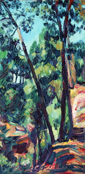 Pittura intitolato "In the forest 1" da Nathalia Chipilova, Opera d'arte originale, Olio