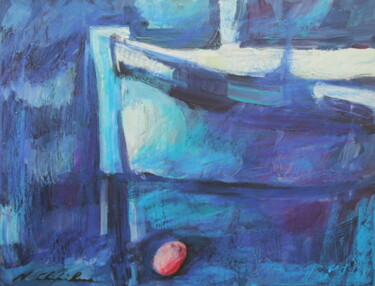 Peinture intitulée "Pointu bleu 1" par Nathalia Chipilova, Œuvre d'art originale, Acrylique